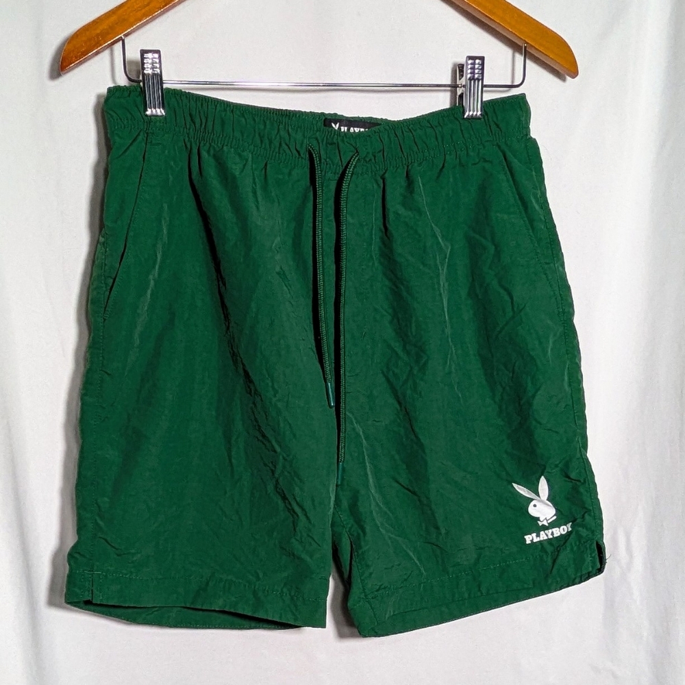 Men's Pacsun Green Playboy Windbreaker Shorts | Vacation - Summer | Size M